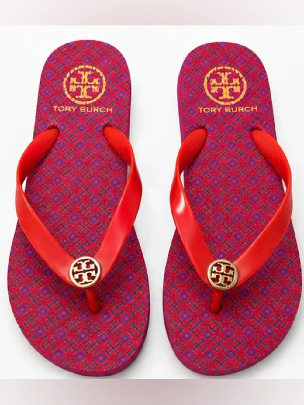 Tory Burch Printed Flip Flop Sandals – Women’s Size 7.5 🍒
